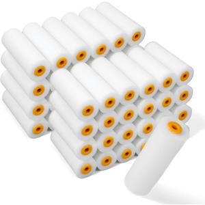 120 Pcs Foam Paint Roller 4 Inch Mini Paint Roller Small Foam Rollers Sponge Rollers Refills for Painting Walls, Cabinets, Doors, Tables, All Flat Surfaces, High Density High Absorption