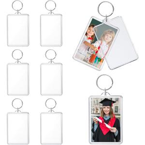 ZZYFGH 8 Pcs Photo Frame Keychain (2 * 3 inch) Picture Frame Keychains Bulk, Acrylic Clear Rectangle Photo Keychain for DIY Craft Graduation Gift - Suitable for Photo Size 1.75 inch x 2.75 inch