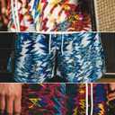 Mens Mesh Floral Shorts Art Print Butterfly Graphic Lightweight Casual Loose Designer Knee Length with Pockets (Blue, L)