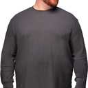 STRONGSIZE Men's Big and Tall Thermal Waffle Shirt  Longer Length Long Sleeve Crewneck Shirt (7X-Large, Washed Black)