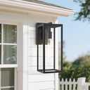 Bestshared Outdoor Wall Sconce Lights,Exterior Wall Lighting Fixtures with Clear Glass, Anti-Rust Modern Black Outside Lantern Lamp for House Front Porch Doorway Patio (Black, 15"-4 Pack)