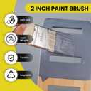 Mister Rui 2" Paint Brushes, 3 Pack, Angle Paint Brush Set for Latex and Oil Paints & Stains, Home Improvement - Interior & Exterior Use, 2 Inch Cut-in Trim Brush