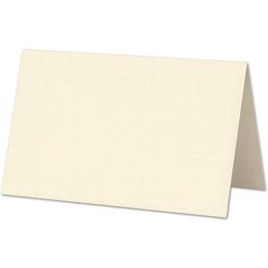 96 Pack Mini Place Cards 3.5 x 2 Folded Table Tent Cards, 80lb Cover Blank Printable Name Cards for Weddings, Parties, Events & Food Labels (Cream Linen)