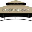 Grill Gazebo Replacement Canopy Top Only - 5' x 8' Outdoor BBQ Gazebo Canopy Roof, Waterproof Double Tiered Shelter Cover Fit for Model L-GG001PST-F (Khaki, 5x8)