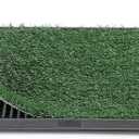 Powools Grass Pad for Dogs Potty - 3-Layer Reusable Dog Grass Pad with Tray, Washable Artificial Grass Dog Potty Tray with Drainage Holes, Indoor & Outdoor GrassPee Pad for Dogs, 31"  19"