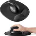 Ergonomic Mouse Pad with Skin-Friendly Lycra Memory Foam Wrist Rest, Easy-to-Clean Smooth PP Surface, and Non-Slip PU Base – Ideal for Vertical, Ergonomic, and Office Mice (Jet Black)