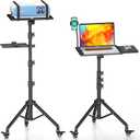 Projector Stand Tripod on Wheels, Adjustable Height 31-56 Inches, Laptop Tripod Stand Rolling, Heavy Duty Projector Tripod Metal Construction, Multifunctional for Office & Home
