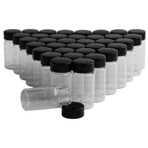 JIUWU 20ml Clear Glass Vials with Screw Caps, Pack of 36 Small Sample Bottles, Leak-Proof Empty Vials for Essential Oil, Perfume, Liquid, Lab, Spice