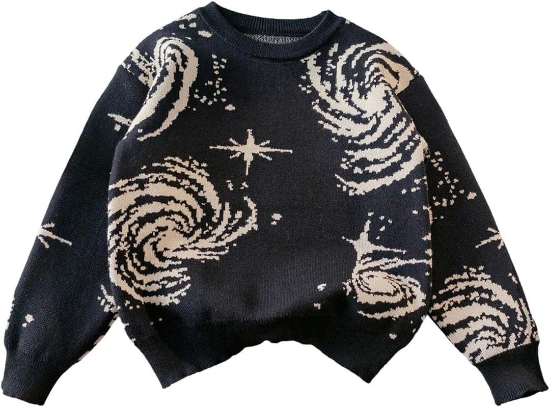 BEAUDRM Girl's Cute Coogi Sweaters Fall Crewneck Sweater Long Sleeve Knit Pullover Jumper, 5T