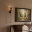 Candle Sconces Set of 2 Long Wall Candle Holder Large Black Gothic Vintage Wall Sconce Decoration for Dining Room, Living Room, Office, Bathroom