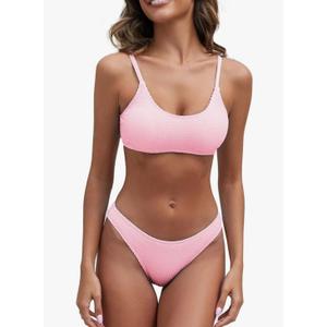 Fanuerg Women's Ribbed Bikini Sets Scoop Neck Cheeky Swimsuit Textured Two Piece Bathing Suit Size Medium Fanuerg Women's Ribbed Bikini Sets Scoop Neck Cheeky Swimsuit Textured Two Piece Bathing Suit Size Medium