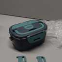 Electric Lunch Box Food Heater, 3 in 1 Ultra Quick Heated Lunch Boxes for Adults, 12V/24V/110V Portable Food Warmer for Car/Truck/Office With Fork Spoon and Insulated Carry Bag (Gray)