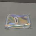TPU Holographic Clear Makeup Bags Bulk,Clear Storage Bag Toiletry Pocket Portable Zippered Iridescent Pouch Waterproof Cosmetic travel Bags with white zipppe for Women