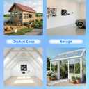 10 Inch Upgraded Shutter Exhaust Fan with Thermostat & Remote Control, Automatic On/Off by Temperature, 890 CFM Wall Mounted Garage Fan for Attic, Greenhouses, Sheds, Chicken Coops & Shops