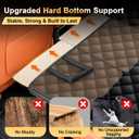 Back Seat Extender for Dogs, Holds 450 lbs, Hard Bottom Waterproof Dog Car Seat Cover with Door Protectors, 600D Heavy Duty Scratch Proof & Nonslip Dog Hammock with Mesh Window for Car, SUVs