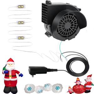 Christmas Inflatable Fan Replacement 1.2A Blower Fan Replacement Inflatable Motor with 1.5A Adapter and 3 LED Light for Halloween Holiday Inflatables Decorations Outdoor