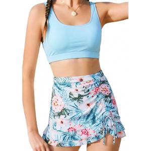 DAXIANG Teens Girls Two Piece Swimsuit Modest Ruffle Skirt Bathing Suit Adjustable Straps Tankini Sets with Padded Size 14Y