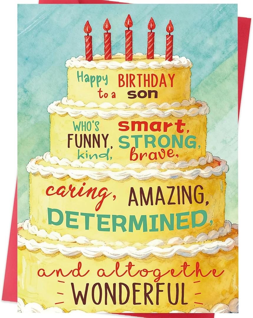 6 x Birthday Card for Son Happy Birthday Son Gift from Mom and Dad