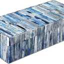 Handicrafts Home Large Decorative Storage Box 12x6– Coffee Table Organizer Box, Modern Home Décor Accent, Keepsake Memory Box, Jewelry Storage Box, Boho Decorative Box with Lid for Shelf, Mantle Decor,  Ivory-ocean