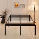 Maenizi 20 Inch Queen Bed Frame No Box Spring Needed, Heavy Duty Metal Queen Platform Bed Frame Support Up to 3000 lbs, Easy Assembly, Noise Free, Black
