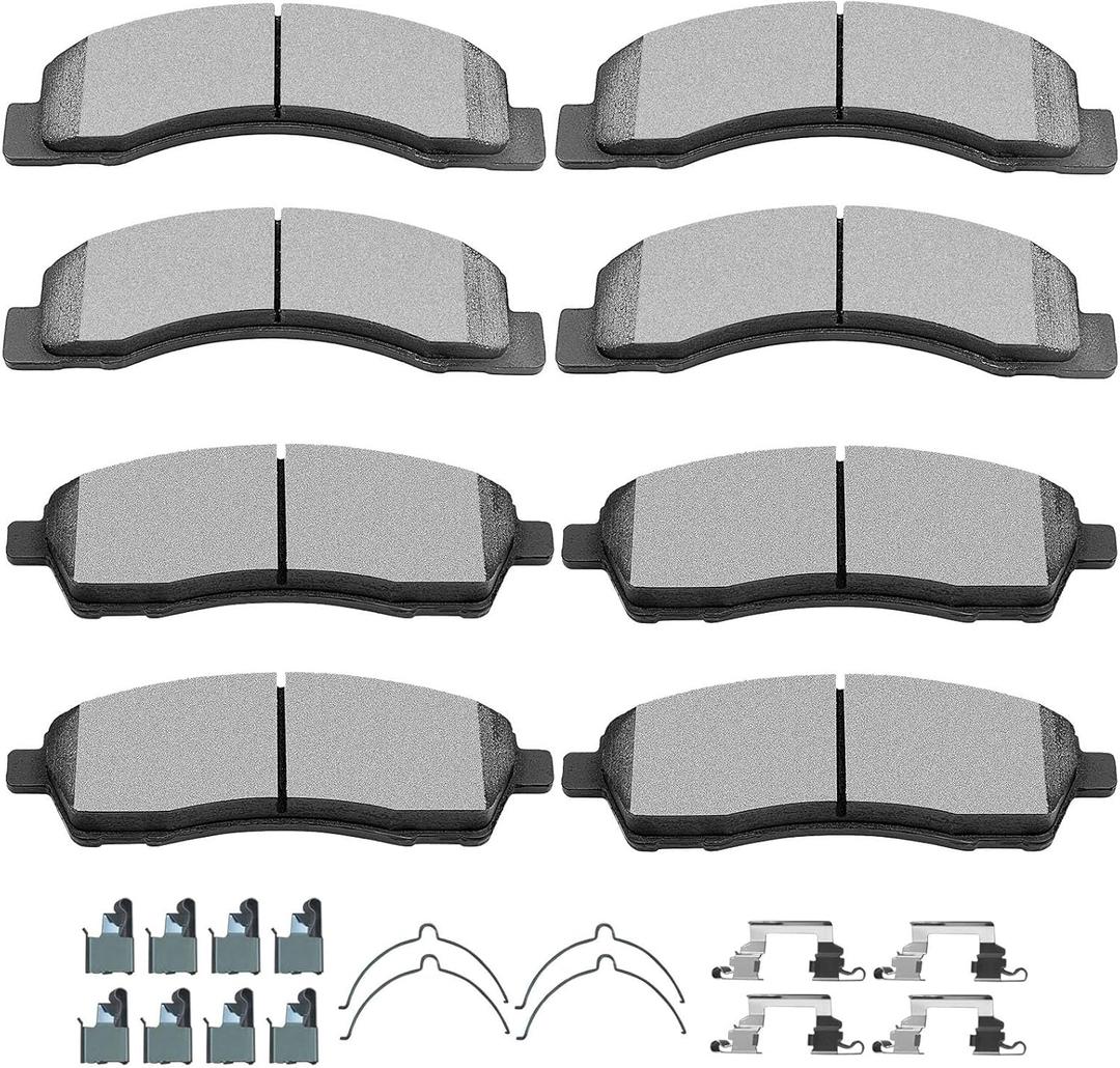 SCITOO Ceramic Brake Pads Kits, 8pcs Brakes Pads Set fit for 2000-2005 for Ford Excursion,1999-2004 for Ford for F-250 Super Duty,1999-2004 for Ford for F-350 Super Duty