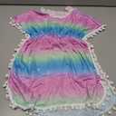 Girls Swimsuit Cover Up Size 6-7 Years Old Pink Green Gradient One Piece Cute Swimsuit Coverup