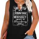 Plus Size Smooth As Tennessee Whiskey Shirt Women Ring Hole Sleeveless Sexy V-Neck Country Music Tank Top Tshirt (3X)