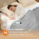 Bedsure Plaid Electric Blanket Twin - Flannel Sherpa Heated Blanket with Plaid Pattern, Heating with 6 Heating Levels, 10 Time Settings, 8-Hour Auto-Off, Warm Gifts for Grandma (Grey, 62"x84")