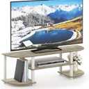 Furinno Turn-S-Tube Wide TV Entertainment Center, Sonoma Oak/White, 47. 25x13. 4x15. 9