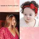 2 x 7 PCS Fashion Headbands for Women Floral Vintage Wide Headband Cute Pearl HeadBand Twisted Red Hair Bands for Girls Hair Non Slip Hair Accessories (Red)