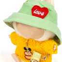 3-Piece Doll Clothes Designer Kawaii Knit Sweater Set for 17cm Doll, Cute Doll Outfit with Accessories for Dress-Up or Display - Yellow (No Doll)