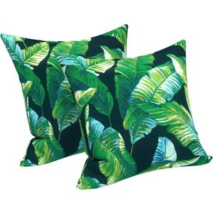 LVTXIII 2 Pack Outdoor Throw Pillow Covers for Patio Furniture, 16x16 Inch Square Pillow Case, Water-Repellent Cushion Covers for Garden, Porch, Sofa, Hanalei Lagoon