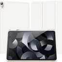 LovRug for iPad Air 11 Inch Case (M2) 2024, iPad Air 5th Generation Case 2022/iPad Air Cases 4th Generation 2020 10.9 Inch with Pencil Holder, Soft TPU Back Smart Protective Cover(White)