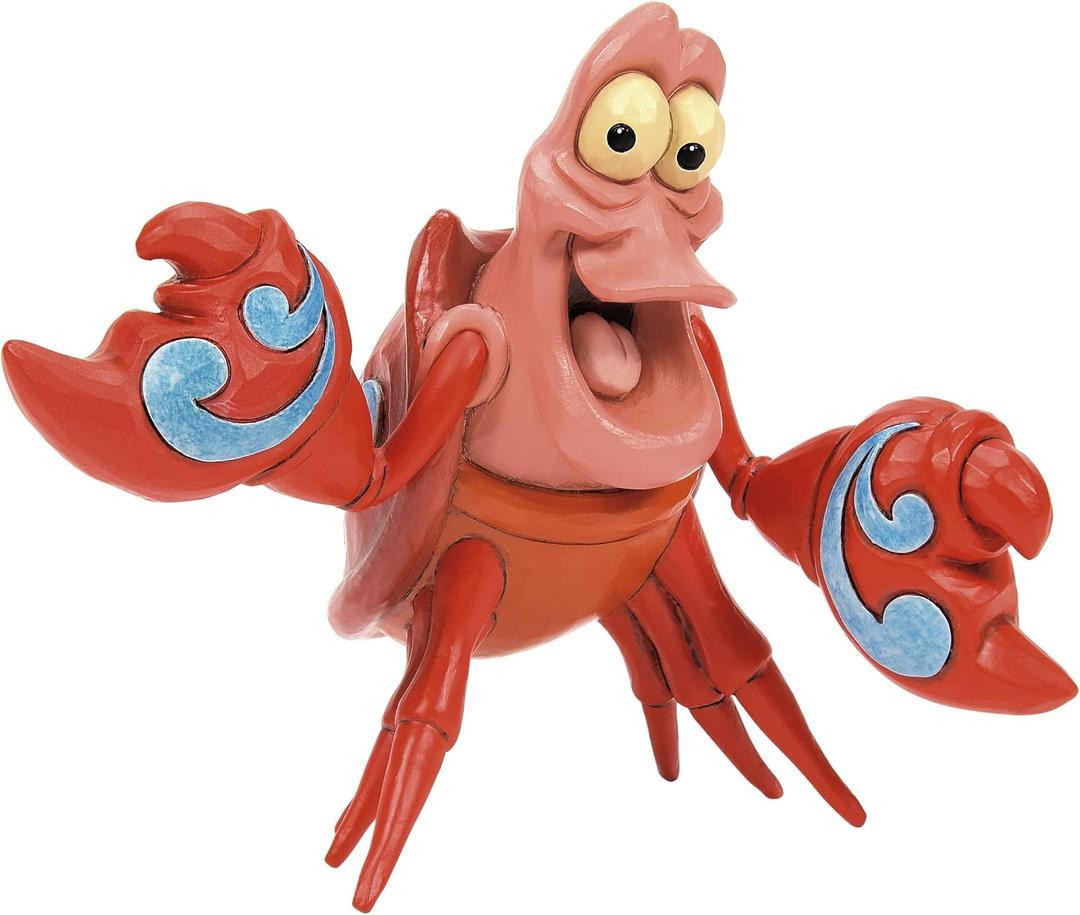 Enesco Disney Traditions Collection by Jim Shore The Little Mermaid Sebastian The Crab Miniature Figurine- Resin Hand Painted Crafted Collectible Disney Mini Figurines Home Decor Statue, 3.7 Inch