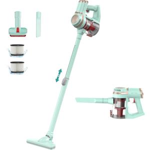 Cordless Vacuum Cleaner, Stcik Handheld Rechargeable Lightweight Small Mini 3-in-1 Vac Electirc Broom for Home Hard Floor Carpet Pet Hair Litter Cleaning, Detachable Battery