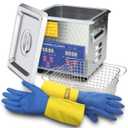 Ultrasonic Parts Cleaner 200W Heated 2L (1.5L liquid capacity) for Small Carburetors Injectors Guns Bullets Brass and Jewelry Professional Stainless Steel Ultrasonic Bath Upgrade