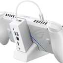 JSAUX Docking Station for ROG Xbox Ally X (2025)/ROG Ally X/ROG Ally/Steam Deck/Legion Go, 6-in-1 Dock with HDMI 4K@120Hz, Gigabit Ethernet, USB A & USB C 3.2 Gen 1, 100W Charging - HB0609 White