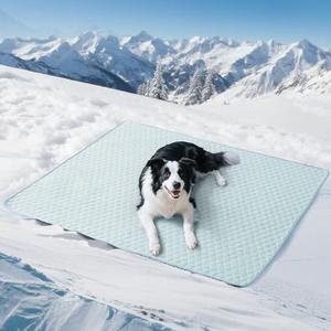 Soulbond Cooling Mat for Large Dogs - 50"x60" Washable Cooling Pad for Puppy, QMAX>0.3, Anti-Slip Bottom, Portable Summer Pet Cool Kennel Bed Pad for Outdoor/Indoor/Cars/Travel Use, Aqua Green