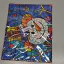 Stained Glass Christmas Garden Flag 12x18 Double Sided, Winter Snowman Yard Flag Welcome for Outside Porch Lawn Decor