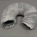 Hon&Guan 4 Inch Duct - 16 FT White PVC and Aluminum Ducting for Heating Cooling Ventilation and Exhaust with 2 Clamps