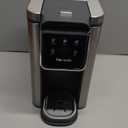 Single Serve Coffee Maker for K-Cup Pod and Grounds, Hot and Iced Coffee Maker with 5 Brew Sizes, 50oz Removable Reservoir, Fast Brewing One Cup Coffee Machine, Stainless Steel, Black