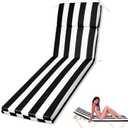 SmoothNovelty 1 Pcs Indoor Outdoor Chaise Lounge Cushions Sponge Bench Outdoor Furniture Chaise Cushions Patio Chair Furniture Replacement (Black White Stripes)