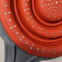 Dexas Pop N Store Collapsible Strainer, 8-Inch, Red, 1.3 Quarts Capacity, Dishwasher Safe, Space-Saving Design