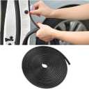 Car Door Edge Guards, 16Ft Rubber Seal Car Door Edge Trim, U Shape Door Edge Protector Guard, Aluminum Weather Proofing Automotive Door Edge Molding Protection for Most Car (Black)
