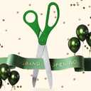 25 Inch Large Green Scissors - Oversized Grand Opening Scissors for Ribbon Cutting Ceremony Giant Shears for Business Openings and Special Events Inaugurations