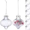 Garneck 8Pcs Clear Fillable Christmas Ball Ornaments DIY Plastic Ball Hanging Decorations for Xmas Tree Home Decor for Festive Crafts Holiday Celebrations