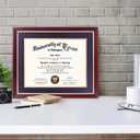 GMFrames 11x14 Wood Diploma Frame with Purple Mat or Display 14x17 Certificates without Mat,Tempered Glass,Cherry Finish with Gold Trim