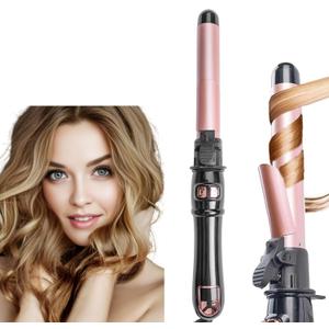 Automatic Curling Wand 28mm/1.1 inch Rotating Curling Iron with LED Display Fast Heating Wand for Short Long Hair Professional Hair Waver Styling Irons (Rose Gold)