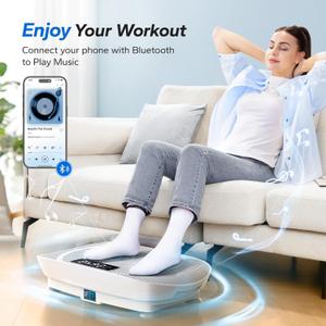 MERACH Vibration Plate Exercise Machine, Whole Body Workout Equipment for Women, Bluetooth and Silicone Pedal, Vibration Plate with Auto Mode, Vibrate Fitness Platform for Home (Grey)