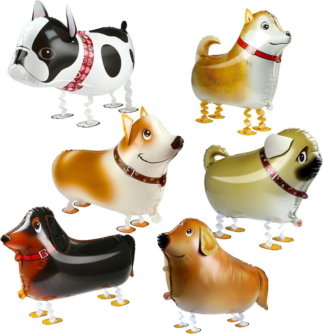 KESOTE Puppy Dog Themed Birthday Party Decorations - 6pcs Dog Balloons Walking Animal Balloons for Birthday Party Decor Supplies